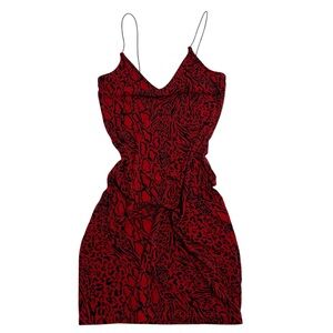 Red cheetah mini dress
